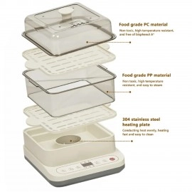 KRESHU 24L Electric Multifunctional Steamer Three Layer High Capcity with Appointment & Timer, Digital Steamer for Fast Simultaneous Cooking, 800W Heating, Auto Shutoff & Boil Dry Protection (1-Pcs)