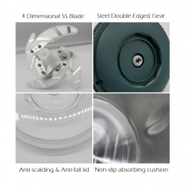 Electric 250W Meat Grinder with Stainless Steel Bowl | Multifunctional Cooking Machine for Chop, Mince, Puree, Peel Fruit, Beating Eggs and Nuts | 5 Speed Mode (Green, 2-Liter)