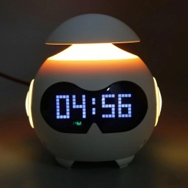 Emoticon Alarm Clock Digital Expression LCD Display Clock Bluetooth Speaker Children Desk Time Display USB Cable Clock Night Light Lamp for Desktop, Home, Office (Multi, 1-Pcs)