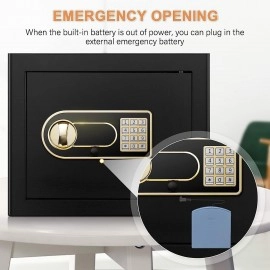 Fireproof Heavy Duty Money Safe Box with Digital Numeric Keypad and 2 Emergency Keys Security Digitalism Safe Locker for Money Jewellery Documents Office, Hotel, Store, Shelf Board (Black)
