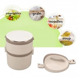 Japanese 2-Bento Lunch Box 304 Grade Stainless Steel Insulated Food Container Stackable Leak-Proof 2-Tier Portable Modern Design Tiffin Box for Students/Office/Home (1-pcs)