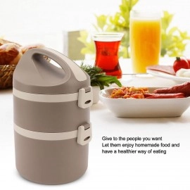 Japanese 2-Bento Lunch Box 304 Grade Stainless Steel Insulated Food Container Stackable Leak-Proof 2-Tier Portable Modern Design Tiffin Box for Students/Office/Home (1-pcs)