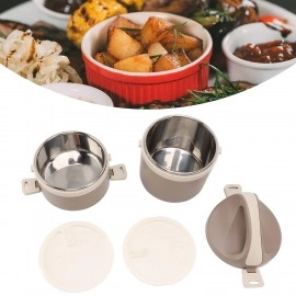 Japanese 2-Bento Lunch Box 304 Grade Stainless Steel Insulated Food Container Stackable Leak-Proof 2-Tier Portable Modern Design Tiffin Box for Students/Office/Home (1-pcs)