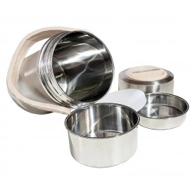 Japanese 2-Bento Lunch Box 304 Grade Stainless Steel Insulated Food Container Stackable Leak-Proof 2-Tier Portable Modern Design Tiffin Box for Students/Office/Home (1-pcs)