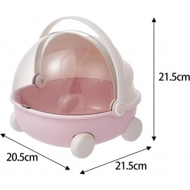 KRESHU Portable Storage Box Sewing Supplies Organizers Multifunctional Art Craft Wheel Box Design Container for Makeup Jewelry Cosmetic Vanity Case Countertop Wheel Stroller Basket (Light Pink, 1Pcs)