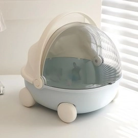 KRESHU Portable Storage Box Sewing Supplies Organizers Multifunctional Art Craft Wheel Box Design Container for Makeup Jewelry Cosmetic Vanity Case Countertop Wheel Stroller Basket (Light Pink, 1Pcs)