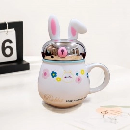 KRESHU Space Walk Cute Astronaut Ceramic Coffee Mug Galaxy Planet Theme Tea Cup with Small Bubbles Airtight Pearl Display Lid Milk Coffee Mug for Children Heavy Quality Mug (Multi, 1-pcs)