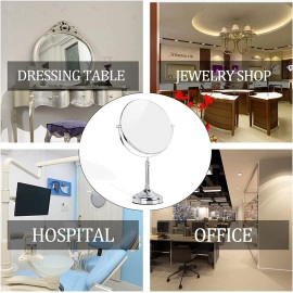 Makeup Mirror Dual Sided Magnification 1X and 5X | Folding Portable Table Desk Vanity Oval Mirrors with Stand use for Cosmetic Shaving|Bathroom|Living|Bed|Dressing Room|Beauty Parlor|Gift