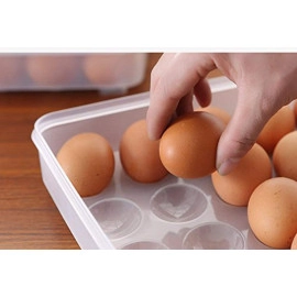 24 Grid Egg Storage Box Egg Refrigerator Storage Tray, Stackable Plastic Egg Containers For Fridge Kitchen Size Of The 24 Egg (Pack Of 1), Rectangular