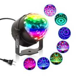 Plastic Party Lights-Disco Ball Sound Activated Disco Dance Lights W/ Remote,Magic Led Dj Lights 7 Colors Mode Rgb Strobe Lights For Home Room Kids Xmas Party Bar Club Show-Corded Electric,Black