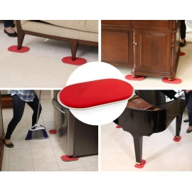 Furniture Sliders Movers | Oval Shape 4 Pack XL Movers Work On Carpets & Non scratchable Floors | Furniture Sliders Moves Sofas Beds Tables Dressers & Much More (Red)
