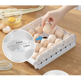 20 Grid Egg storage rack stackable egg refrigerator egg storage bin egg dispenser egg refrigerator holder container with lid Egg Container drawer refrigerator shelf.(Pack oF 1)