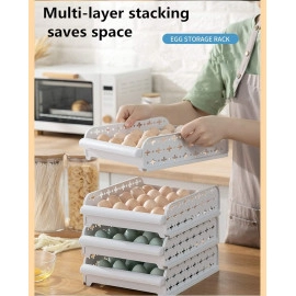 20 Grid Egg storage rack stackable egg refrigerator egg storage bin egg dispenser egg refrigerator holder container with lid Egg Container drawer refrigerator shelf.(Pack oF 1)