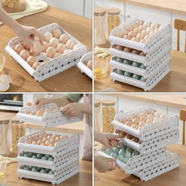 20 Grid Egg storage rack stackable egg refrigerator egg storage bin egg dispenser egg refrigerator holder container with lid Egg Container drawer refrigerator shelf.(Pack oF 1)