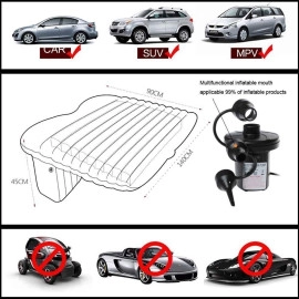 Polyvinyl Chloride(Pvc)Inflatable Travel Car Bed Air Sofa With Two Inflatable Pillow For Car Back Seat Fits Most Car Models Suv,Mpv,Truck,Minivan-Multicolor(Cream/Grey/Black),Full