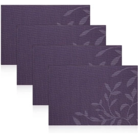 Dinning Table Decor Items placemats for Dining Table Dinner mat Table Mate for Dining Table Decorative PVC Placemats Heat-Resistant (Violet, 6)