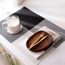 Dinning Table Decor Items placemats for Dining Table Dinner mat Table Mate for Dining Table Decorative PVC Placemats Heat-Resistant (Violet, 6)