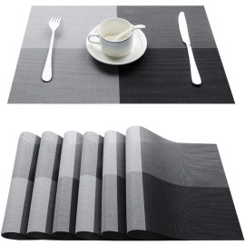 Dinning Table Decor Items placemats for Dining Table Dinner mat Table Mate for Dining Table Decorative PVC Placemats Heat-Resistant (Violet, 6)