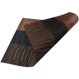 Placemats for Dining Table Heat Resistant Kitchen Table Mats Washable 70% PVC and 30% Polyester Place Mats Stain Resistant Non-Slip Placemat (Brown & Black, Set of 6)