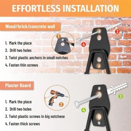 Garage Wall Hooks | Wall Hooks Heavy Duty for Home and Warehouse Tool Storage | Wall Mount Storage Organizer with Anti Slip Coating Hanger (Peck of 1)