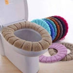 Washable Soft Warmer Toilet Seat Cover Toilet Seat Cushion Mat Toilet Seat Lid Cover Pads Stretchable Fibers Easy Installation Toilet Seat Covers (Pack of 1)