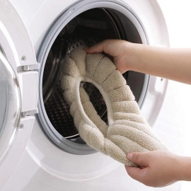 Washable Soft Warmer Toilet Seat Cover Toilet Seat Cushion Mat Toilet Seat Lid Cover Pads Stretchable Fibers Easy Installation Toilet Seat Covers (Pack of 1)