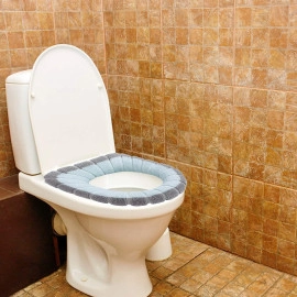 Washable Soft Warmer Toilet Seat Cover Toilet Seat Cushion Mat Toilet Seat Lid Cover Pads Stretchable Fibers Easy Installation Toilet Seat Covers (Pack of 1)