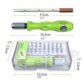 32 in 1 Mini Screwdriver Tool Set Kit with Magnetic Flexible Extension Rod, Precision Bits screw driver, computer, mobile repairing tool kit, watch repairing, laptop screwdriver set, Multicolor