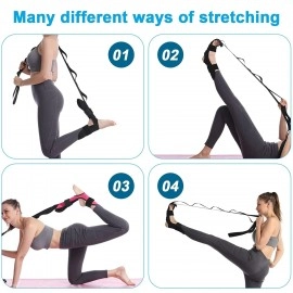 Yoga Belt Stretching yoga stretching belt for exercise leg foot calf stretcher strap with 5 loop Foot and Calf Stretcher-Stretching Strap Yoga Foot & Leg Stretch Strap Rehabilitation Training