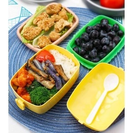 NIJEK STORE Leakproof Thermal Insulation 4 Compartment Lunch Boxes Reusable Microwave Freezer Safe Stainless Steel Portion Snack Containers for Adults and Kids (Multicolor)1000 milliliters