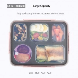 NIJEK STORE Leakproof Thermal Insulation 4 Compartment Lunch Boxes Reusable Microwave Freezer Safe Stainless Steel Portion Snack Containers for Adults and Kids (Multicolor)1000 milliliters