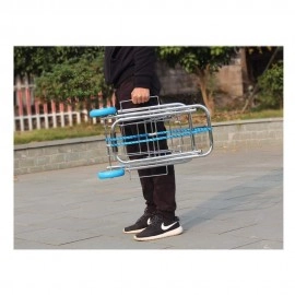 4 Wheels Folding Luggage Trolley Hand Truck Push Trolley (Stainless Steel)