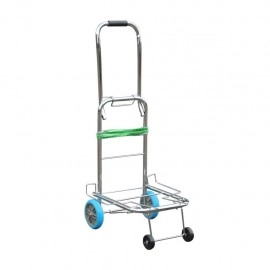 4 Wheels Folding Luggage Trolley Hand Truck Push Trolley (Stainless Steel)