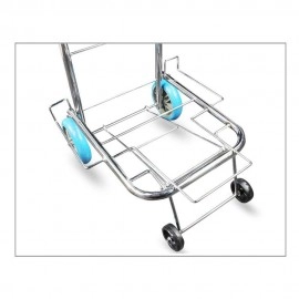 4 Wheels Folding Luggage Trolley Hand Truck Push Trolley (Stainless Steel)