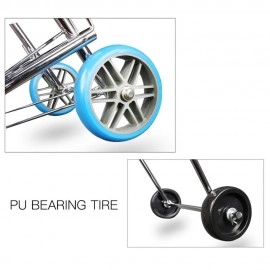4 Wheels Folding Luggage Trolley Hand Truck Push Trolley (Stainless Steel)