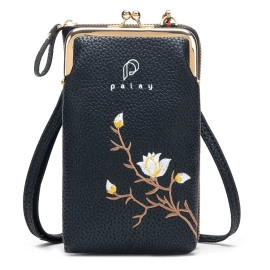Women's Small Cross-Body Phone Bag Stylish PU Leather Mobile Cell Phone Holder Pocket Purse Wallet Sling Bag Mini Shoulder Bags