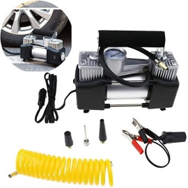 High Speed Double Cylinder Tyre Inflator Air Compressor Pump Heavy Duty 2 Cylinder Car Air Compressor Tire Inflator