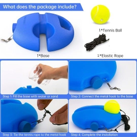 Reflex Tennis Trainer Rebound Ball,Solo Tennis Training Equipment for Self-Pracitce,Portable Tool,Tennis Rebounder Kit Multicolor(No Racket Included)
