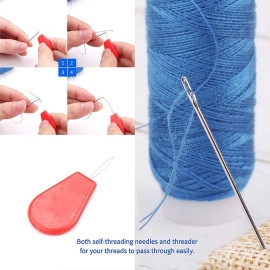 Portable Sewing Kit, Home Sewing Kit, DIY Sewing Supplies for Adults and Kids, Sewing Supplies and Accessories Contains 12 Spools of Thread of 100m, Sewing Needles and Tape Measure Etc