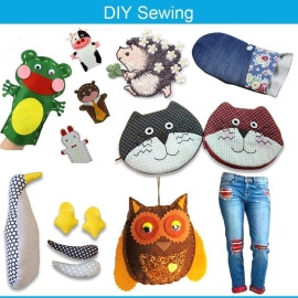 Portable Sewing Kit, Home Sewing Kit, DIY Sewing Supplies for Adults and Kids, Sewing Supplies and Accessories Contains 12 Spools of Thread of 100m, Sewing Needles and Tape Measure Etc