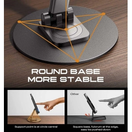 Mobile Stand Holder for Desk Sturdy,Anti-Slip,Height Angle Adjustable Mobile Holder Cellphone Holder Compatible with iPhone,Samsung Galaxy,Vivo, Oppo All Mobile Phones (Black)