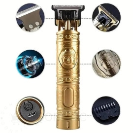 Buddha Style Beard Trimmer For Men, Professional Hair Clipper, Hair Trimmer and Shaver For Men Adjustable Blade Clipper and Shave,Close Cut Hair Machine, plastic Body Trimmer (Golden)