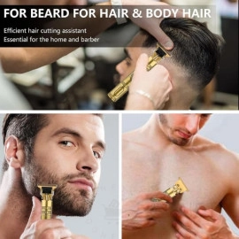 Buddha Style Beard Trimmer For Men, Professional Hair Clipper, Hair Trimmer and Shaver For Men Adjustable Blade Clipper and Shave,Close Cut Hair Machine, plastic Body Trimmer (Golden)