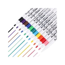 12Pcs Acrylic markers Permanent Gel Marker Quick Drying Markers scrapbook DIY craft making for Mug Ceramic Glass, Wood Fabric, Canvas Metal Painting,Kids Suit,Card Making, Art Supplies
