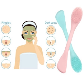 Silicone Brushes, Double-Ended Silicone Face Mask Brush, Facial Cleansing Brush, Premium Soft Facial Masks Other Skin Care Applicator Tool for Cream, Body Lotion, Moisturizer
