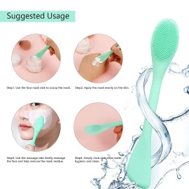 Silicone Brushes, Double-Ended Silicone Face Mask Brush, Facial Cleansing Brush, Premium Soft Facial Masks Other Skin Care Applicator Tool for Cream, Body Lotion, Moisturizer