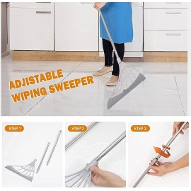 RISE 2-in-1 Universal Silicone Magic Bathroom Broom | Wiping for Tiles Glass Wiper | Hardwood Floor Cleaner