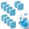 12 Pcs Washing Machine Tablet Descaling Powder Deep Cleaner Effervescent Tablet For All Company'S Front&Top Load Machine Tablet For Perfectly Cleaning Of Tub& Drum Stain Remover (White&Blue)
