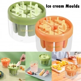 SATVAT Reusable Ice Pop Maker 8 Pcs Candy Mold Ice Cream Tray with Sticks Popsicles Ice Lolly Frozen Candy Holder with Mold-Release Design Summer Party Supplies for Children & Adults (Multicolor)