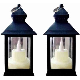 1 PC Metal Sqaure Lamp for Living Room / Antique Collection Decorative Hanging Lantern/Lamp (Black)